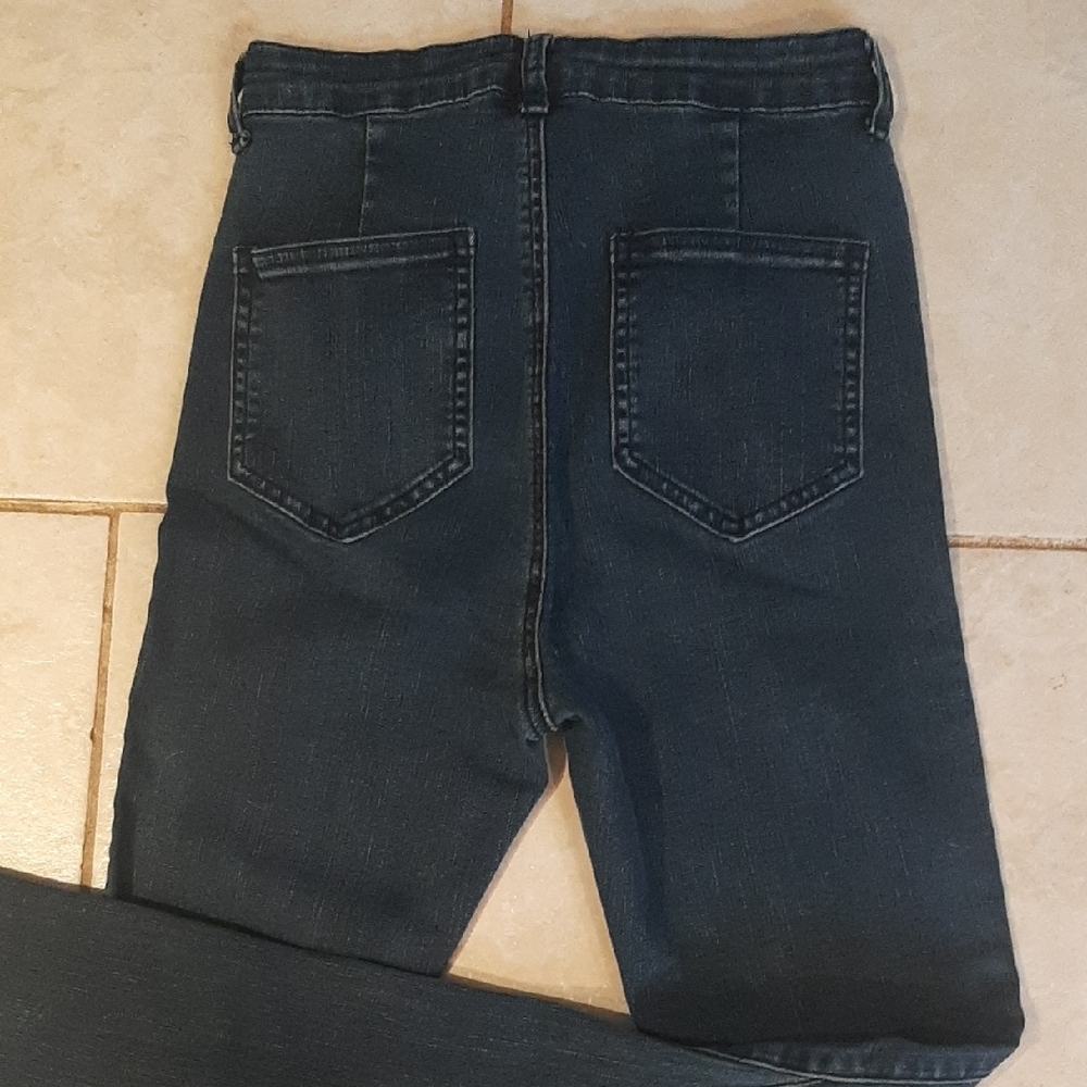 70'sThree🐦Bird🐦Nest Y2K☮HIPPIE Midnight Blue VINTAGE FLARE Jeans Sz XS/S - Picture 9 of 11